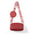 PU Leather Horizontal Square Suitcase Bag with Internal Zipper Pocket - Red