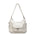 PU Leather Horizontal Square Suitcase with Double Shoulder Straps - Beige / 31x13x30