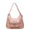 PU Leather Horizontal Square Suitcase with Double Shoulder Straps - Pink / 31x13x30