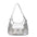 PU Leather Horizontal Square Suitcase with Double Shoulder Straps - Silver / 31x13x30
