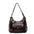PU Leather Horizontal Square Suitcase with Double Shoulder Straps - Dark Coffee Color / 31x13x30