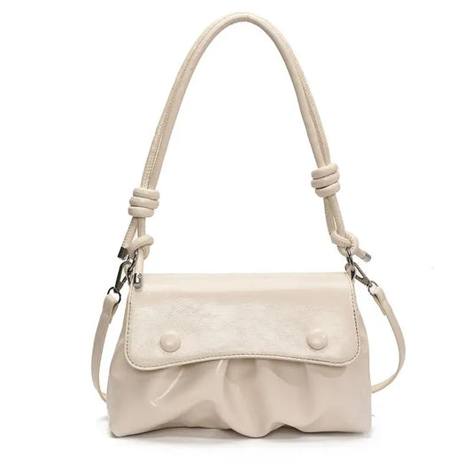 PU Leather Horizontal Suitcase Shoulder Bag with Double Strap