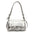 PU Leather Horizontal Suitcase Shoulder Bag with Double Strap - Silver