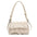 PU Leather Horizontal Suitcase Shoulder Bag with Double Strap - White