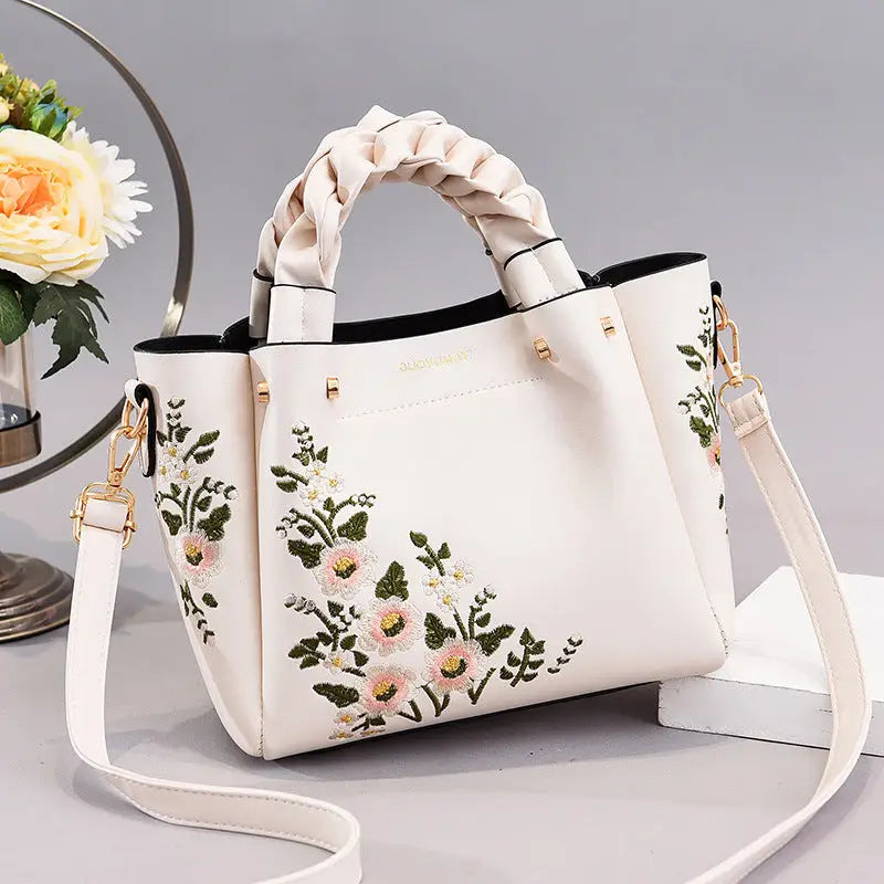 PU Leather Medium Crossbody Handbag with Drawstring Closure