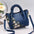 PU Leather Medium Crossbody Handbag with Drawstring Closure Blue