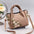 PU Leather Medium Crossbody Handbag with Drawstring Closure Khaki