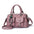PU Leather Multi-Pocket Handbag in Multiple Colors - Pink