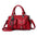 PU Leather Multi-Pocket Handbag in Multiple Colors - Wine Red