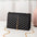 PU Leather Plaid Shoulder Bag Horizontal Square 19.5 x 5 x 13 cm - Black