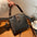 PU Leather Retro Shoulder Handbag with Adjustable Strap - Black