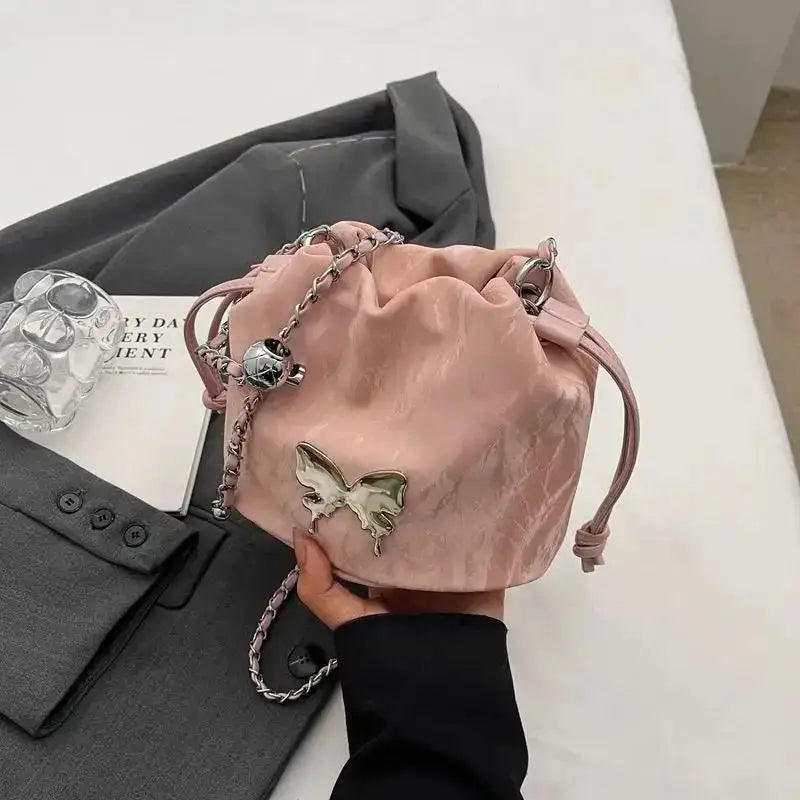 PU Lined Travel Pouch with White Wizard Pendant in Multiple Colors - Pink Without Pendant