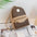 PU Printed Backpack with Sandwich Pocket and Internal File Bag - Brown