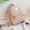 PU Printed Backpack with Sandwich Pocket and Internal File Bag - Pink