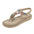 PU Rhinestone Sandals with Elastic Band and TPR Sole - Apricot / 36