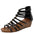 PU Round Head Sandals with Back Zipper in Multiple Colors and Sizes - Black / 36