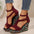 PU Scaffold Fish Mouth Shoes in Multiple Colors and Sizes - Wine Red / 35