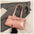 PU Shoulder Bag with Pendant and Sandwich Pocket in Multiple Colors - Pink / 32x9x16