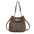 PU Suitcase Bucket Bag with Multiple Compartments and Zipper Closure - Elephant Gray