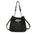 PU Suitcase Bucket Bag with Multiple Compartments and Zipper Closure - Black