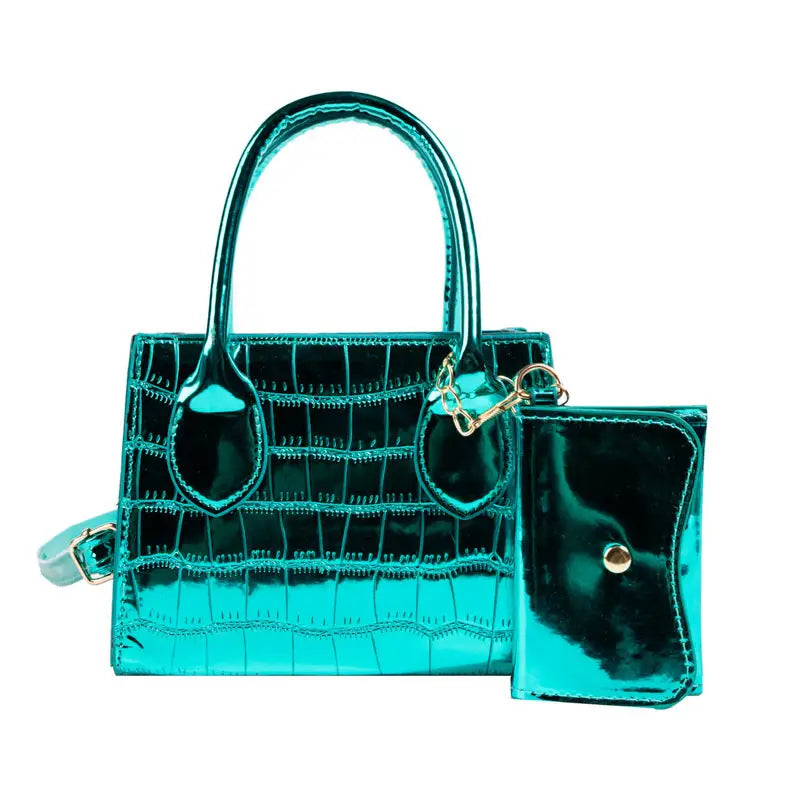 PU Suitcase Horizontal Square Packing Bag in Multiple Colors - Green