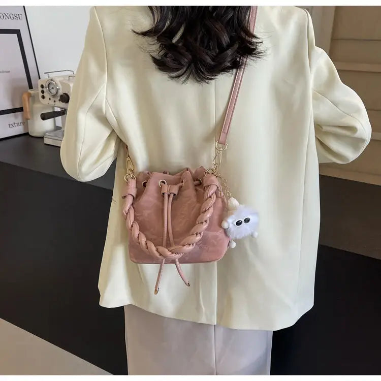 PU Texture Magnetic Snap Shoulder Bag in Multiple Colors