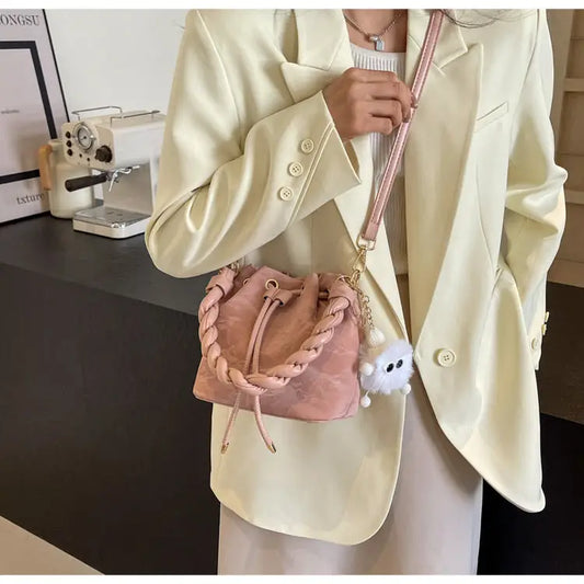 PU Texture Magnetic Snap Shoulder Bag in Multiple Colors