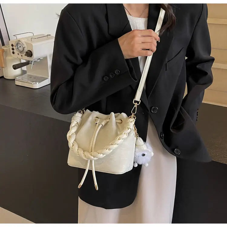 PU Texture Magnetic Snap Shoulder Bag in Multiple Colors