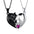 Purrfect Pair: Cat Couple Pendant Necklace - Black White Cat Necklace Suit