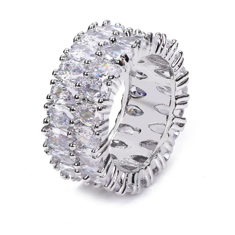 Radiant Gemstone Diamond Ring - Silver / No 6