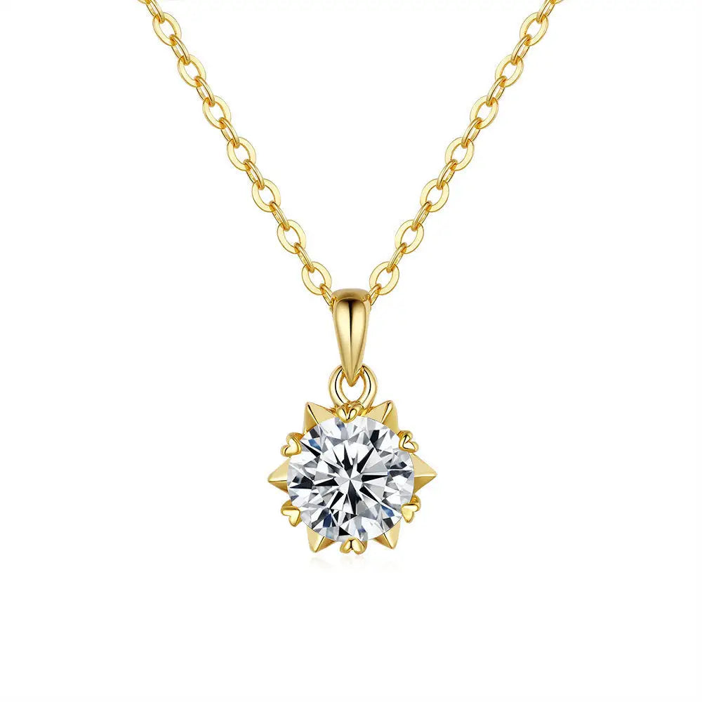Radiant Moissanite Pendant Necklace - 1CT Moissanite D Color / 925 Silver