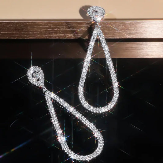 Radiant Sparkle Geo Earrings - Bold & Chic - Silver