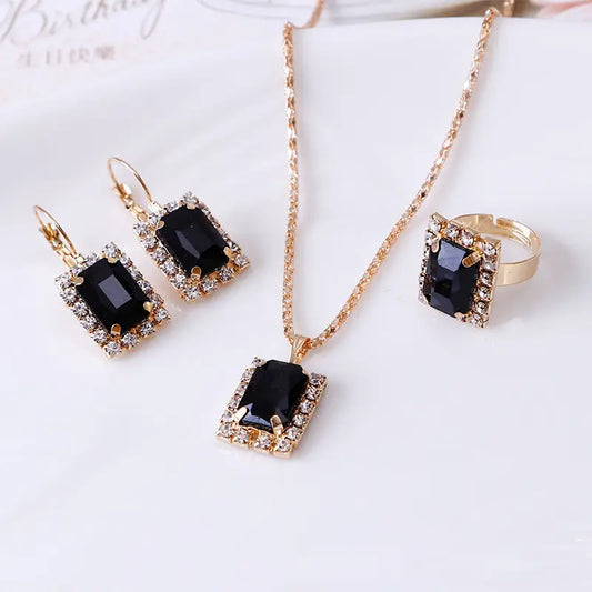 Radiant Trio: Crystal Bridal Elegance Set