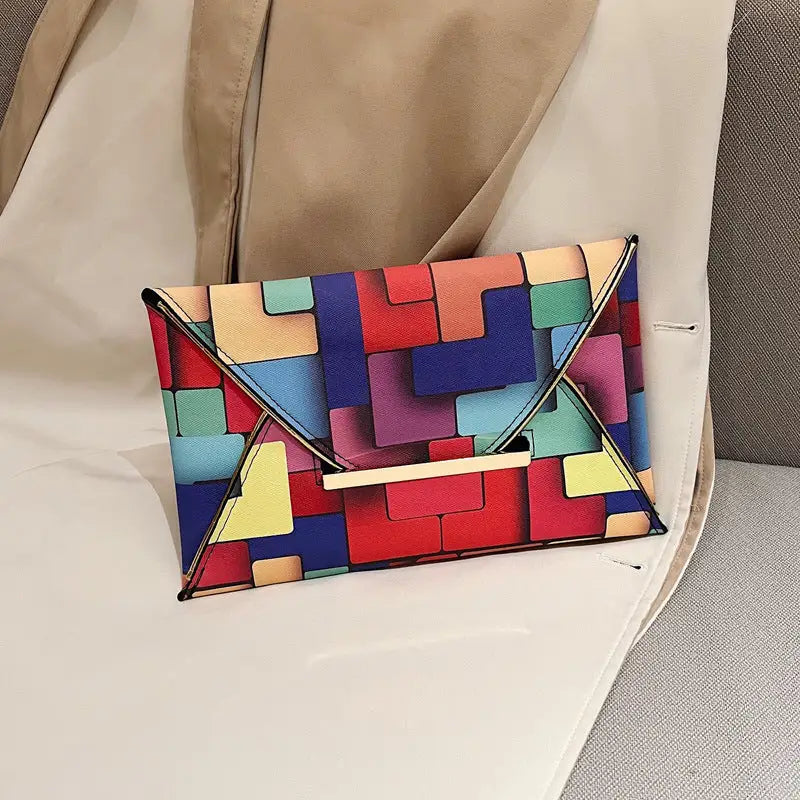 Rainbow Medium PU Suitcase with Internal Zipper and Polyester Lining - Rainbow Color