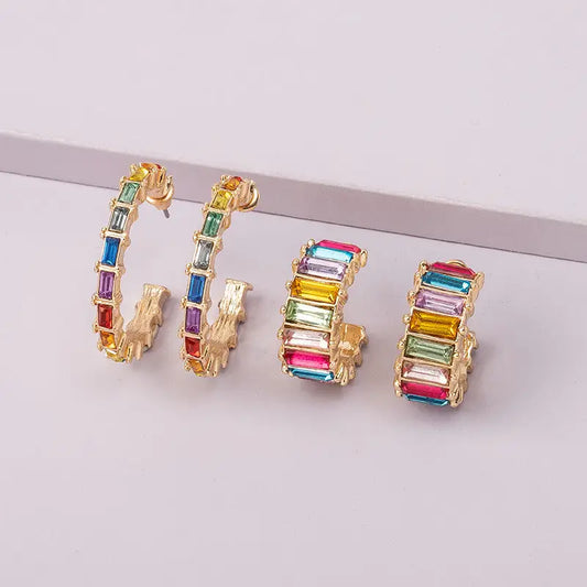 Rainbow Radiance Ear Studs - E1013 Large
