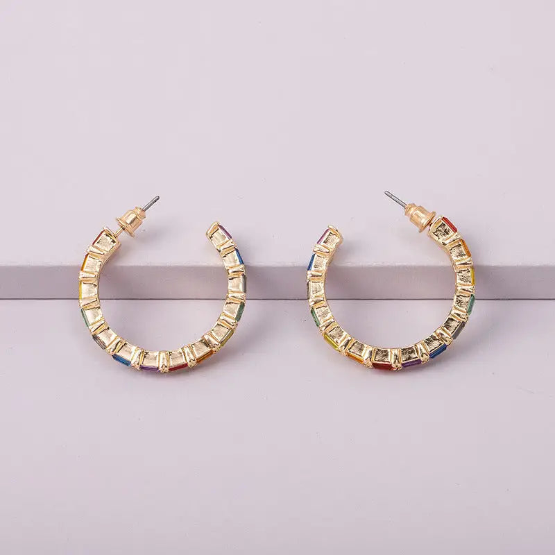 Rainbow Radiance Ear Studs - E1013 Large