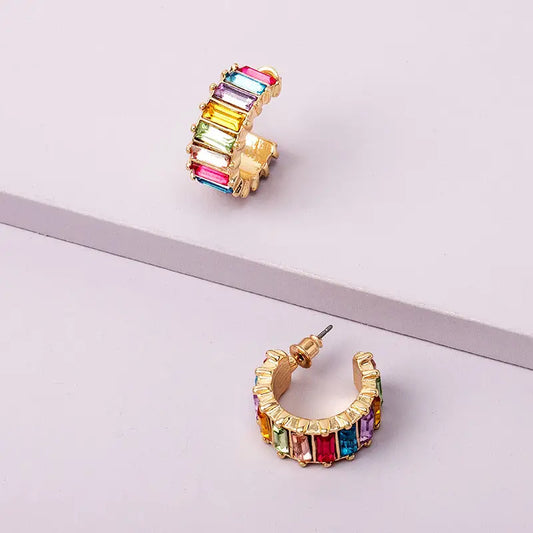 Rainbow Radiance Ear Studs - E1013 Large