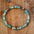 Rainbow Woven Bracelet with Multicolored Thread - Blue Emperor Stone / 16 + 7CM