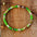 Rainbow Woven Bracelet with Multicolored Thread - Green Emperor Stone / 16 + 7CM