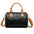 Red and Brown Cylindrical Polyester PU Suitcase with Three Shoulder Straps - Brown