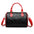 Red and Brown Cylindrical Polyester PU Suitcase with Three Shoulder Straps - Red