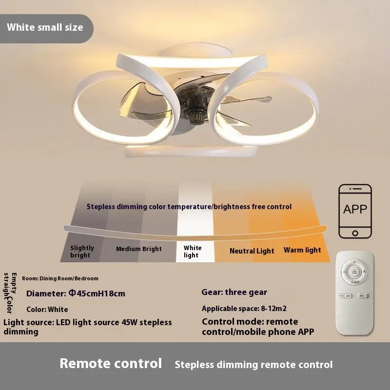 Remote Control Plastic Fan Black 45 cm Electrodeless Dimming Frequency White Small Size / 220V Electrodeless Dimming