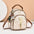 Retro Crossbody Backpack - Square Material Beige