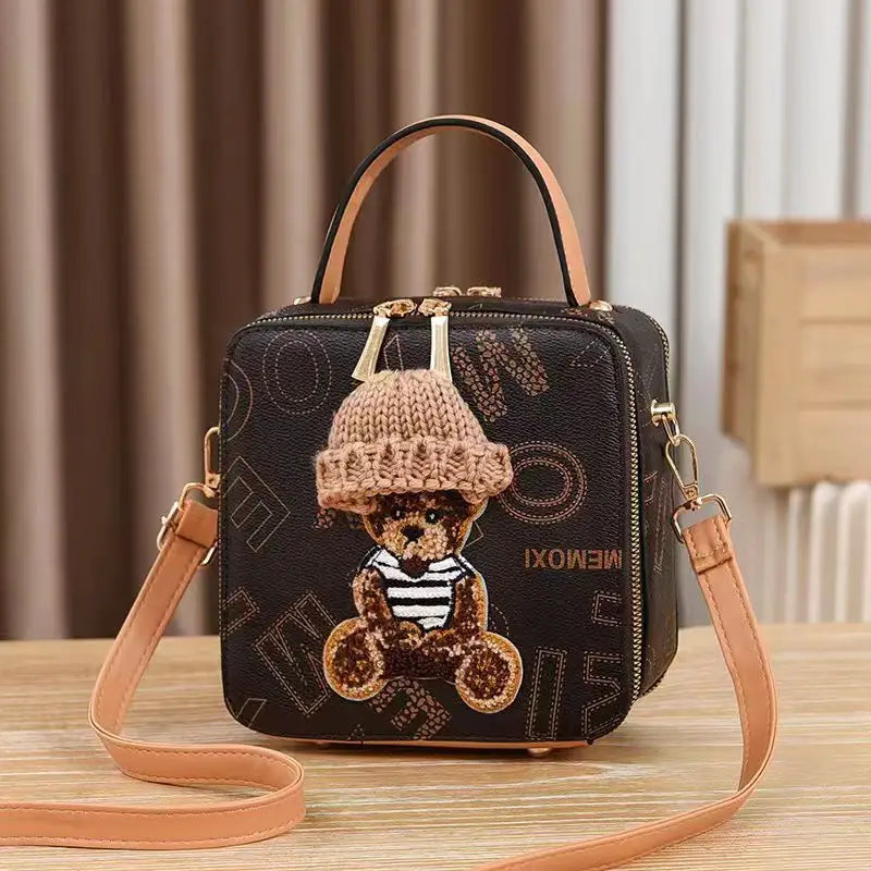 Retro European American Round PU Suitcase Style Women’s Handbag