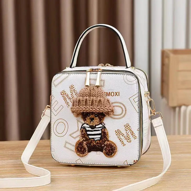 Retro European American Round PU Suitcase Style Women’s Handbag