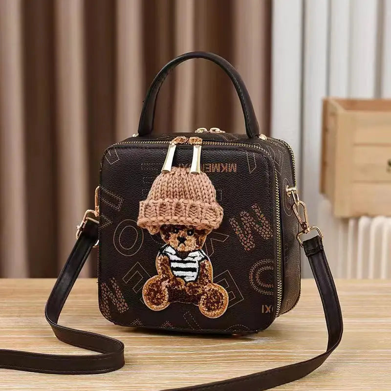 Retro European American Round PU Suitcase Style Women’s Handbag