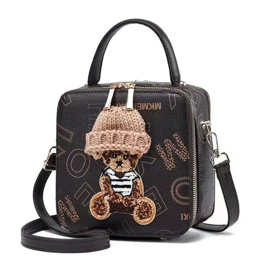Retro European American Round PU Suitcase Style Women’s Handbag