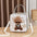 Retro European American Round PU Suitcase Style Women’s Handbag - Beige / Length 18 Height 18 Width 9cm