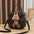 Retro European American Round PU Suitcase Style Women’s Handbag - Brown / Length 18 Height 18 Width 9cm