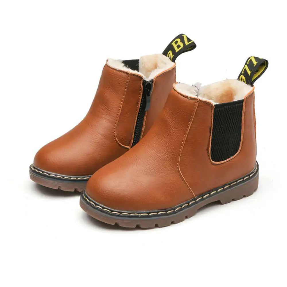 Retro Kids’ Casual Doc Martens Boots - Brown cotton / 21